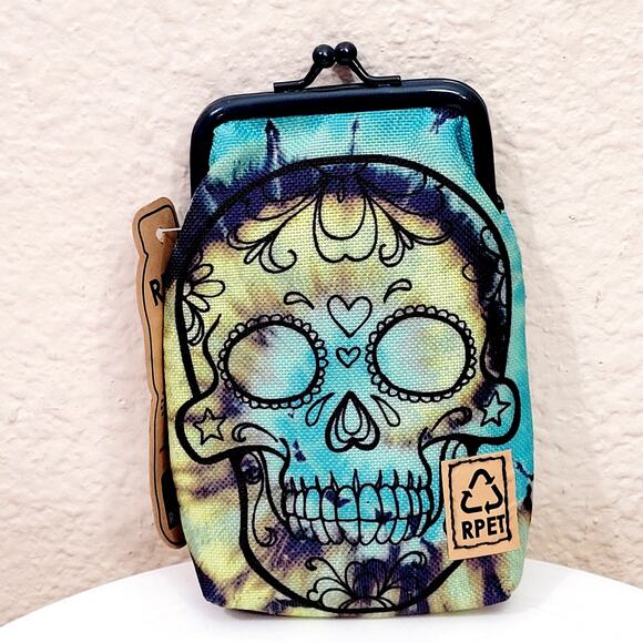 NWT Womens Cigarette Case for 100s Tie Dye SKULL Recycled Material - Picture 2 of 4